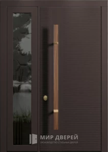 Уличная дверь со стеклом без ковки №23 внешняя - фото