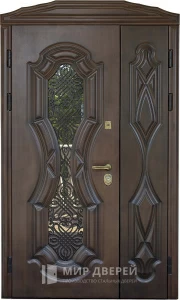 Двойная дверь входная в деревянный дом №4 внешняя - фото